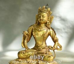 7.6 Ancienne statue de déesse Guan Yin en cuivre doré chinois