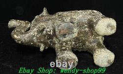 7 Old Chinese Dynasty Bronze Ware Beast Vaisseau À Vin Éléphant Vaisseau À Boire