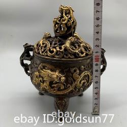 7 Rare Chinese antiques bronze gilt exquisite Animal pattern Incense burner
<br/>
	<br/>		7 Rares antiquités chinoises en bronze doré exquis Brûleur d'encens à motif animal