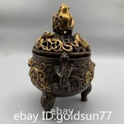 7 Rare Chinese antiques bronze gilt exquisite Animal pattern Incense burner  	<br/>
 

<br/> 7 Rares antiquités chinoises en bronze doré exquis Brûleur d'encens à motif animal