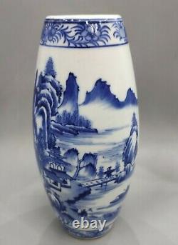 7'' Vieux Chinois Bleu Et Blanc Porcelaine Peint À La Main Paysager Pots De Pots