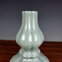 8.1 Porcelaine Ancienne Chinoise Chanson Dynastie Ru Four Cyan Songhuizong Gourde Doré Vase