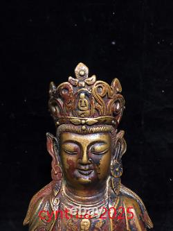 8.2 Anciennes antiquités chinoises faites à la main en cuivre pur de la déesse bouddhiste Guanyin Bouddha