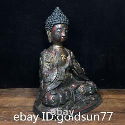 8,2 Anciens antiquités chinoises : Exquis Bouddha en cuivre pur dans une statue de Bouddha