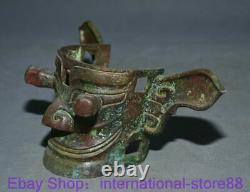 8.2 Antique Vieux Chinois De Bronze Dynasty Palace Sanxingdui Tête Masque Visage
