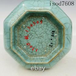 8.2antique Chanson Chinoise Dynastie Porcelaine Ru Porcelaine Vase Octagonal Vases