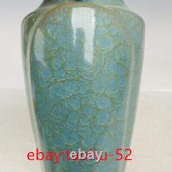 8.2vieille Porcelaine Chinoise Chant De La Dynastie Ru Kiln Buelol Vase Binaural