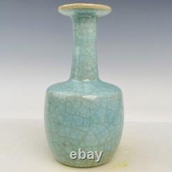 8.3 Chinese Porcelaine Song Dynastie Ru Kiln Musée Marque Doré Cyan Crique De Glace Vase