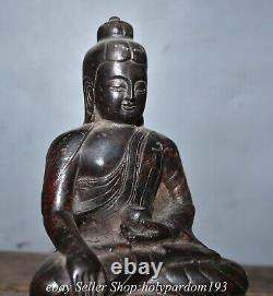 8.4 Ancienne statue de bouddha Shakyamuni Amitabha en bronze doré chinois