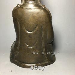 8.4 Antiquités chinoises en cuivre pur Statue assise de Guanyin faite à la main