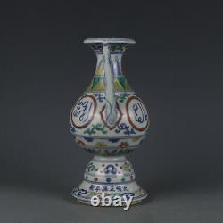 8.5 Porcelaine Ancienne Chinoise Ming Dynastie Zhengde Marque Wucai Sanskrit Vase