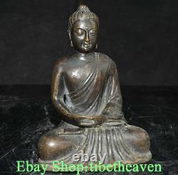 8.6 Rare Vieux Bouddhisme Chinois De Bronze Shakyamuni Amitabha Bouddha Sculpture
