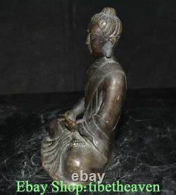 8.6 Rare Vieux Bouddhisme Chinois De Bronze Shakyamuni Amitabha Bouddha Sculpture