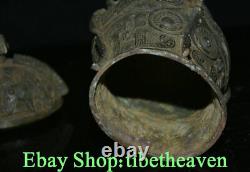 8.6 Rare Vieux Navire Chinois En Bronze Dynasty Palace Bird Beast Brinking Vessel