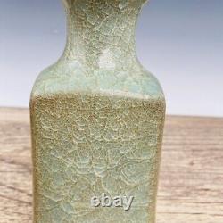 8.7 Chinese Porcelaine Song Dynasty Ge Kiln Songhuizong Cyan Gilt Glace Crack Vase