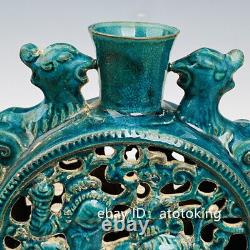 8.8 Antiquités Chinoises Grande Semaine Four De Bois De Chauffage Binaural Phoenix Statue Bouteille