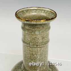 8.8 Antiquités Chinoises Ru Kiln Porcelaine Bao Jinkou Vase De Poème Gravé