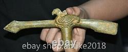 8.8 Statue rare d'armes d'oiseaux phénix de palais de la dynastie de la vieille vaisselle en bronze chinois
