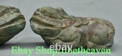 8 Antique Chinese Bronze Dynasty Palace Pixiu Beast Sculpture Paire
