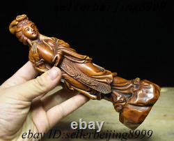 8 Chinese Boxwood Carving Belle Femme Beauté Belle Femme Fatale Peri Statue