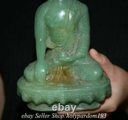8 Old Chinen Natural Jade Carving Shakyamuni Amitabha Bouddha Statue