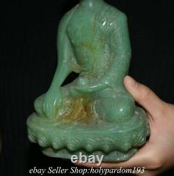 8 Old Chinen Natural Jade Carving Shakyamuni Amitabha Bouddha Statue