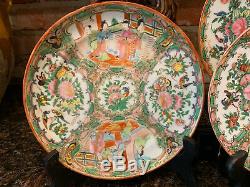 8 Pc. Antiquité Rose Chinoise Assiette En Porcelaine De Chine Famille Rose