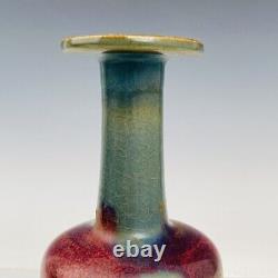 9.1 Porcelaine Ancienne Chanson Chinoise Dynastie Jun Kiln Glaçure Cyan Fambe Crack De Glace Vase
