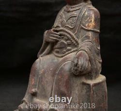 9.4 Ancienne sculpture chinoise en cuivre doré représentant des mots bouddhistes assis de personnes-bêtes