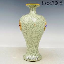 9.4antique Chinese Song Dynastie Officielle Porcelaine Gemme Gemme Vase Pulm