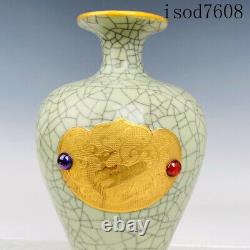 9.4antique Chinese Song Dynastie Officielle Porcelaine Gemme Gemme Vase Pulm