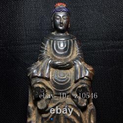 9.6 Antiquités chinoises Statue Pure en cuivre de Guanyin Bouddha
