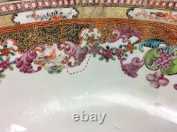 A Fine Chinese 18th C Export Porcelain Punch Bowl Vers 1775. Période Qianlong
