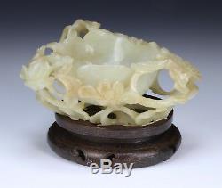 A Fine Chinese Antique White Jade Néphrite Brosse Washer, Dynastie Qing