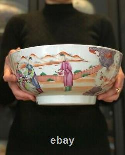 A Large Antique Chinese Punch Bowl Qianlong Période 18ème Siècle