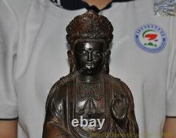 Ancien Bouddhisme Chinois Bronze Kwan-yin Guanyin Bodhisattva Déesse Bouddha Statue