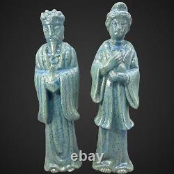 Ancien Chinois Japonais Statues Figurines Homme Femme Figurines Art Potterie