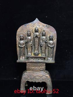 Anciennes antiquités chinoises, statue de Bouddha en bronze de la dynastie des Wei du Nord du bouddhisme tibétain