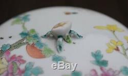 Antique Boîte De Porcelaine Chinoise Période Guangxu Lidded