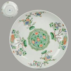 Antique Ca 1690-1700 Kangxi Famille Verte Chinese Porcelaine Plate Arbre Prunus