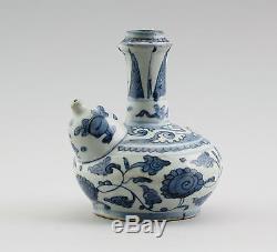 Antique Chine Chinois Wanli Ming Kendi Bleu Blanc Porcelaine 1572-1620