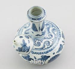 Antique Chine Chinois Wanli Ming Kendi Bleu Blanc Porcelaine 1572-1620