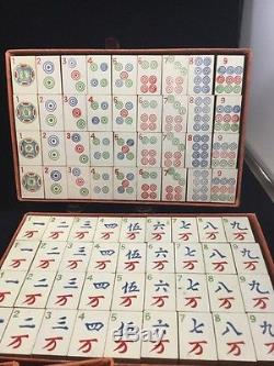 Antique Chinese Mahjong Set Milton Bradley 1923