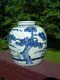 Antique Chinois Bleu Et Blanc En Porcelaine Pot Gingembre