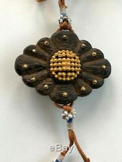 Antique Chinois Chine Qing Mala Rosaire Prière Bois D'agar Perles Qinan 1900