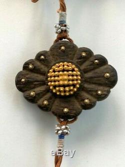 Antique Chinois Chine Qing Mala Rosaire Prière Bois D'agar Perles Qinan 1900