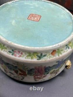 Antique Chinois Daoguang Famille Pot De Porcelaine Rose
