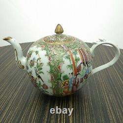 Antique Chinois Famille Médaillon Rose Teapot