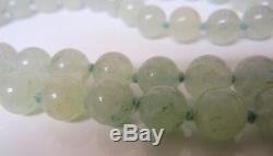 Antique Chinois Grade A Natural Translucide Clair Marbrure Vert Jade Collier