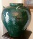 Antique Chinois Martaban Potterie Potterie Jar Green Glaze 15